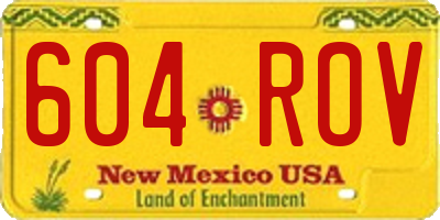 NM license plate 604ROV