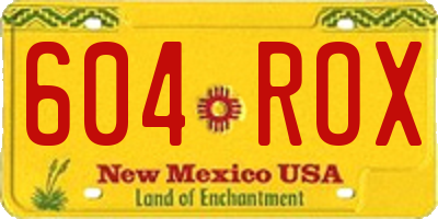 NM license plate 604ROX