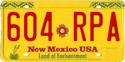 NM license plate 604RPA