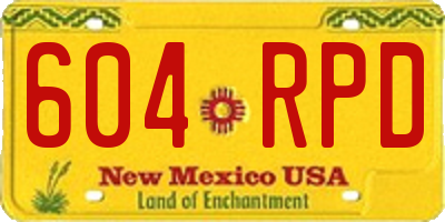NM license plate 604RPD