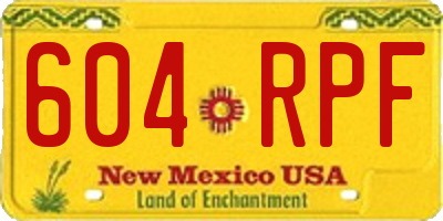 NM license plate 604RPF