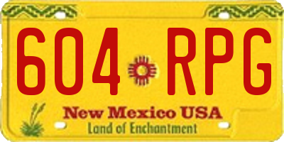 NM license plate 604RPG