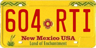 NM license plate 604RTI