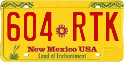 NM license plate 604RTK