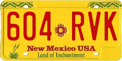 NM license plate 604RVK
