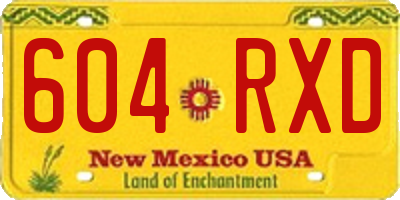 NM license plate 604RXD