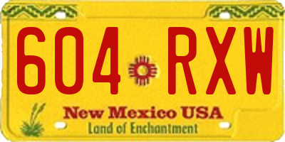 NM license plate 604RXW