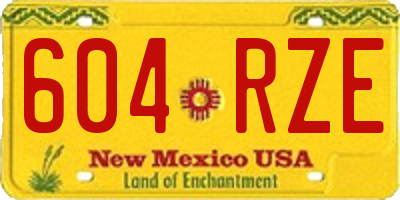 NM license plate 604RZE