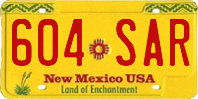 NM license plate 604SAR