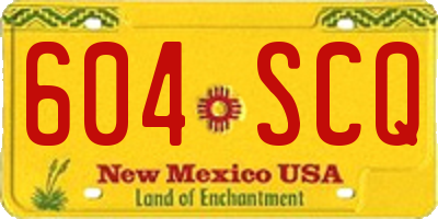 NM license plate 604SCQ