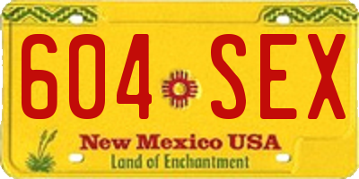 NM license plate 604SEX