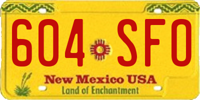 NM license plate 604SFO
