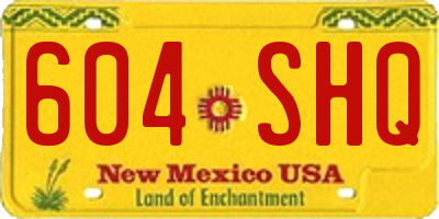 NM license plate 604SHQ