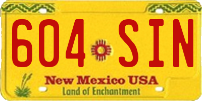 NM license plate 604SIN