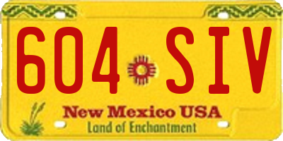 NM license plate 604SIV