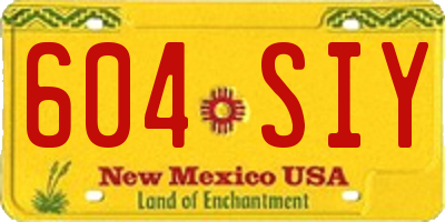 NM license plate 604SIY