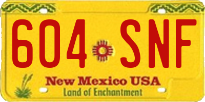 NM license plate 604SNF