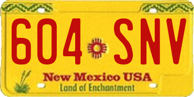 NM license plate 604SNV