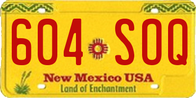 NM license plate 604SOQ