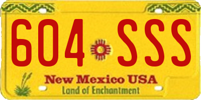 NM license plate 604SSS