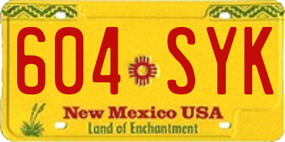 NM license plate 604SYK