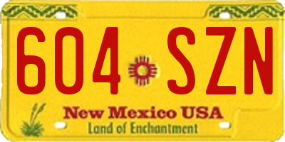 NM license plate 604SZN