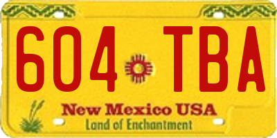 NM license plate 604TBA