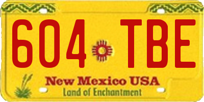 NM license plate 604TBE