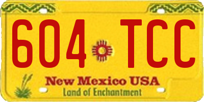 NM license plate 604TCC