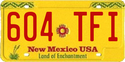 NM license plate 604TFI