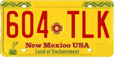 NM license plate 604TLK
