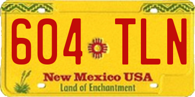NM license plate 604TLN