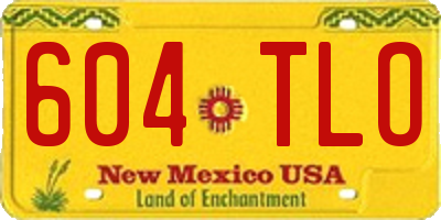 NM license plate 604TLO