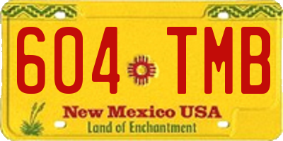 NM license plate 604TMB