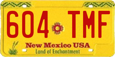 NM license plate 604TMF