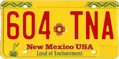 NM license plate 604TNA