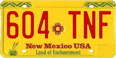 NM license plate 604TNF
