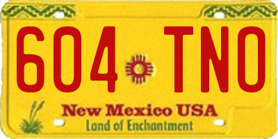 NM license plate 604TNO