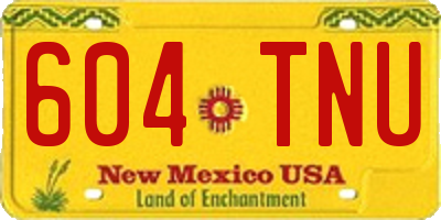 NM license plate 604TNU