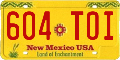 NM license plate 604TOI