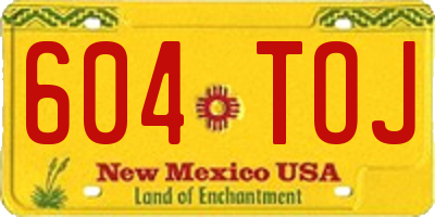 NM license plate 604TOJ