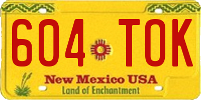 NM license plate 604TOK