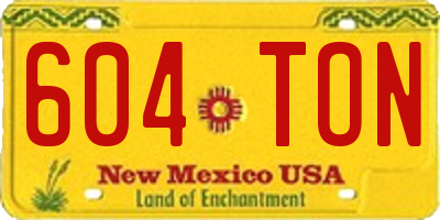 NM license plate 604TON