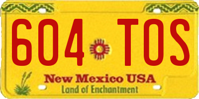 NM license plate 604TOS