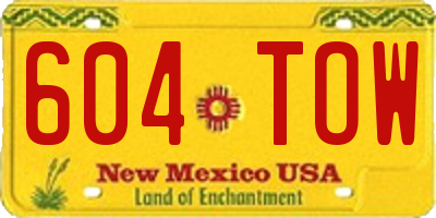 NM license plate 604TOW