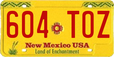 NM license plate 604TOZ