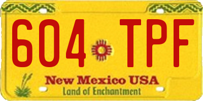 NM license plate 604TPF