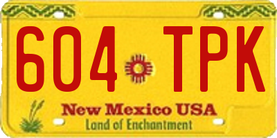 NM license plate 604TPK