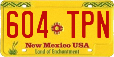 NM license plate 604TPN