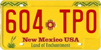 NM license plate 604TPO